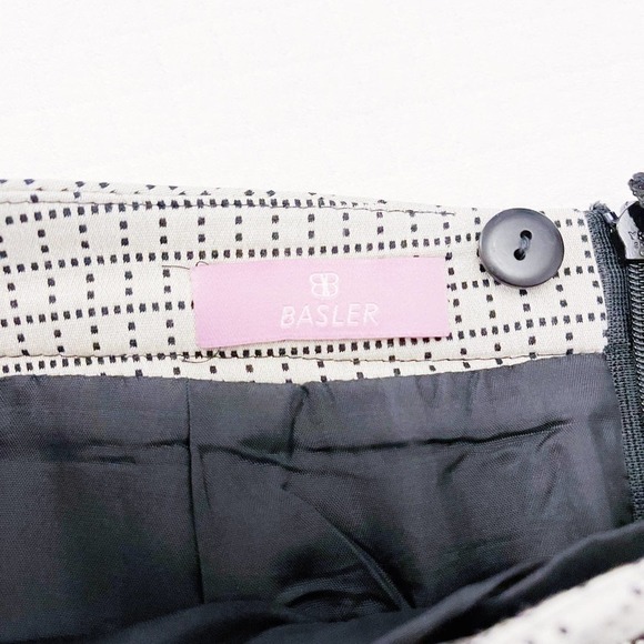 Basler Pearl Plaid Windowpane Print Skirt Back Slit SZ38 - Picture 4 of 8